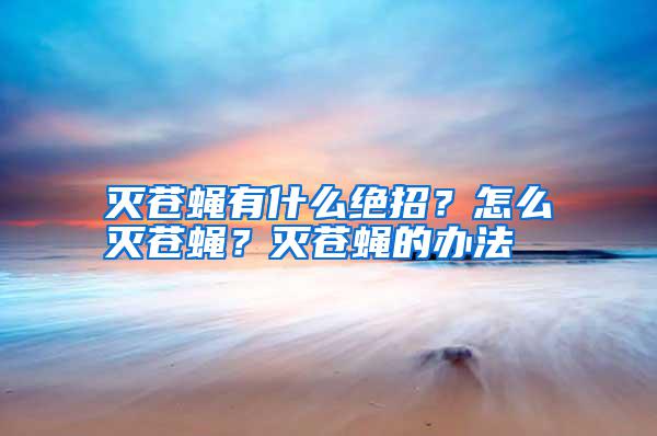 滅蒼蠅有什么絕招?怎么滅蒼蠅?滅蒼蠅的辦法