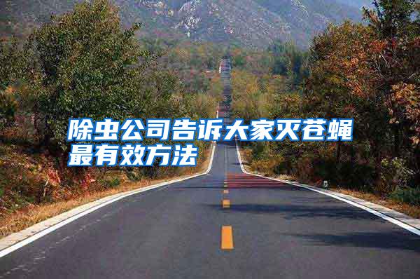 除蟲(chóng)公司告訴大家滅蒼蠅最有效方法