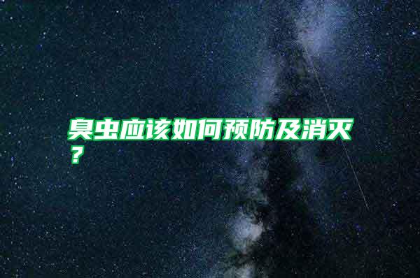臭蟲應該如何預防及消滅？