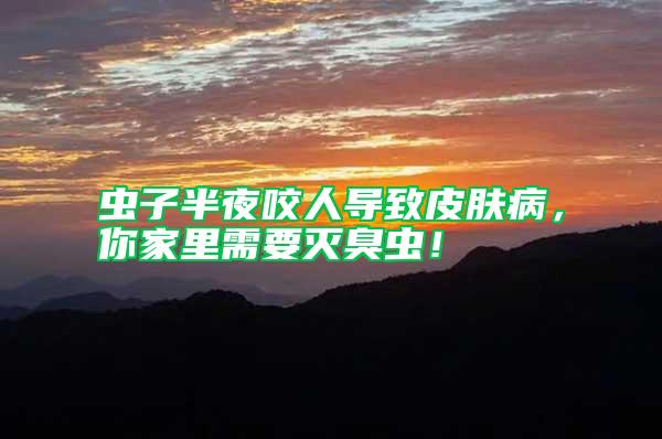 蟲子半夜咬人導(dǎo)致皮膚病，你家里需要滅臭蟲！