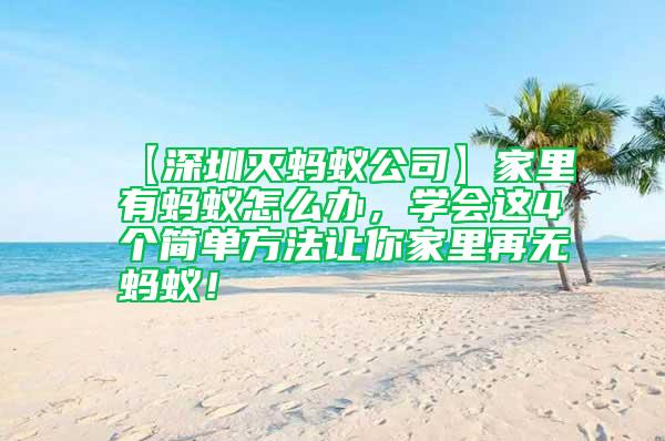 【深圳滅螞蟻公司】家里有螞蟻怎么辦，學(xué)會這4個簡單方法讓你家里再無螞蟻！
