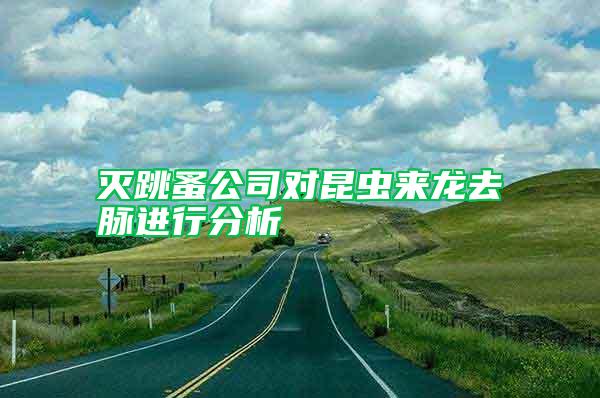 滅跳蚤公司對昆蟲來龍去脈進(jìn)行分析