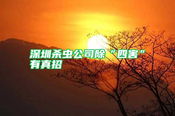 深圳殺蟲(chóng)公司除“四害”有真招