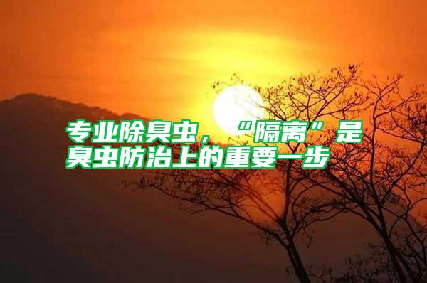 專(zhuān)業(yè)除臭蟲(chóng)，“隔離”是臭蟲(chóng)防治上的重要一步