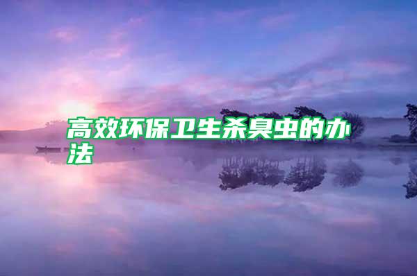 高效環保衛生殺臭蟲的辦法