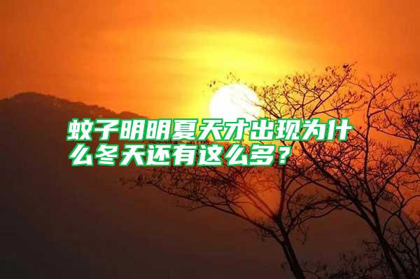 蚊子明明夏天才出現為什么冬天還有這么多?