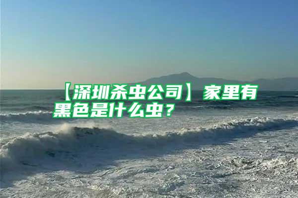 【深圳殺蟲公司】家里有黑色是什么蟲？