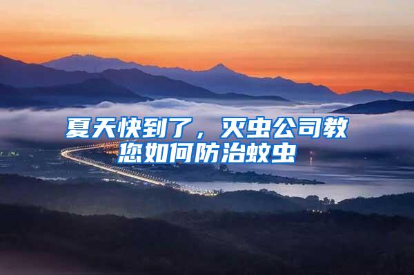 夏天快到了,滅蟲公司教您如何防治蚊蟲