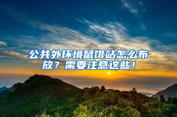 公共外環(huán)境鼠餌站怎么布放？需要注意這些！