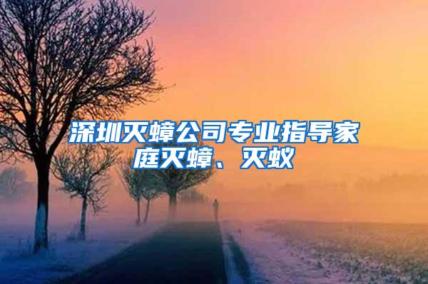 深圳滅蟑公司專業(yè)指導(dǎo)家庭滅蟑、滅蟻