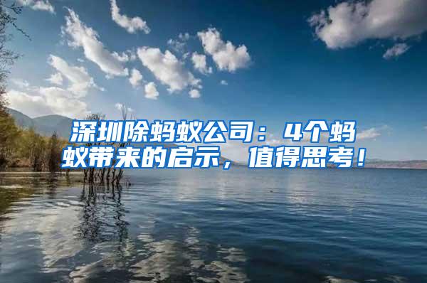 深圳除螞蟻公司：4個螞蟻帶來的啟示，值得思考！